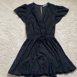 Black Sparkle short sleeve dress